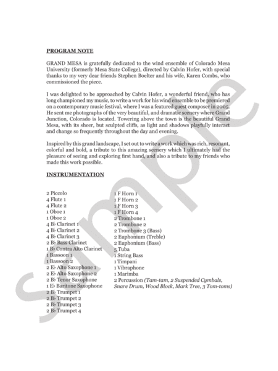 Grand Mesa Concert Band scores gallery preview page 3
