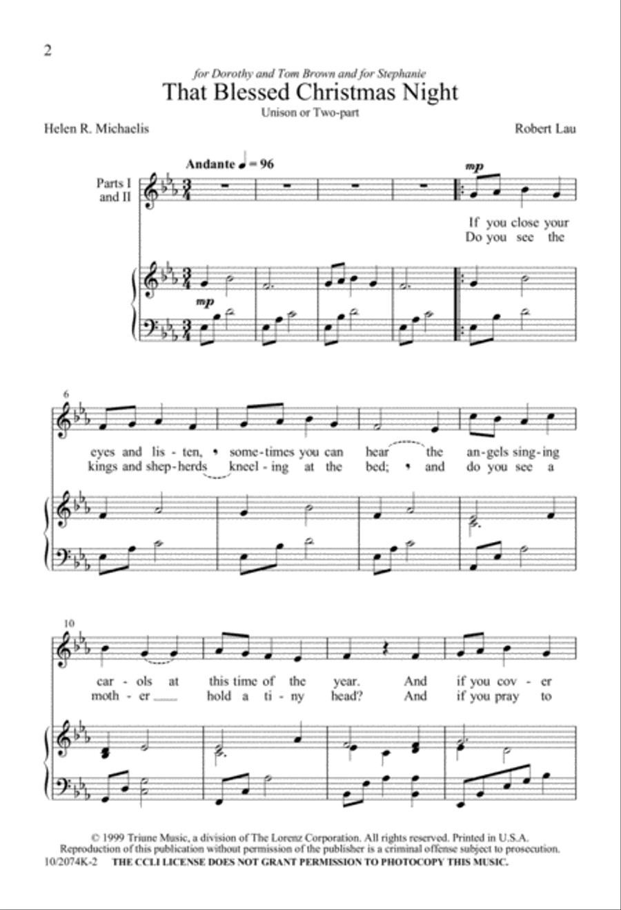 That Blessed Christmas Night 2-Part scores gallery preview page 2