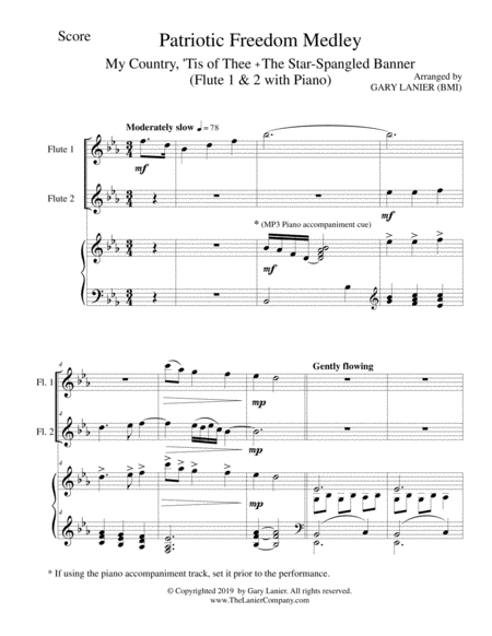 PATRIOTIC FREEDOM MEDLEY (Flute 1 & 2 with Piano/Score and Parts included) image number null