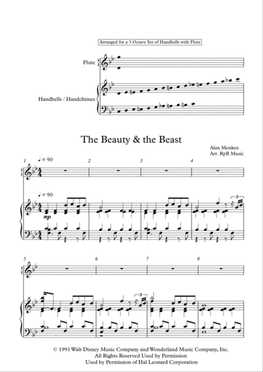Beauty And The Beast Beauty And The Beast Handbell Choir scores gallery preview page 2