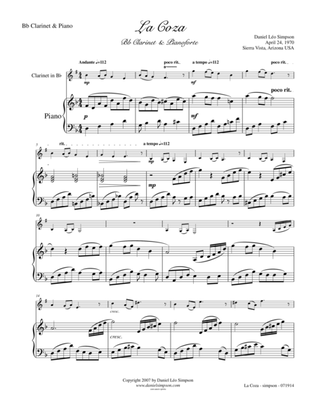 La Coza for Bb Clarinet & Piano