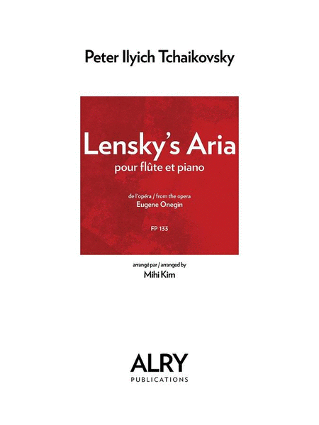 Lensky's Aria from 'Eugene Onegin' for Flute and Piano
