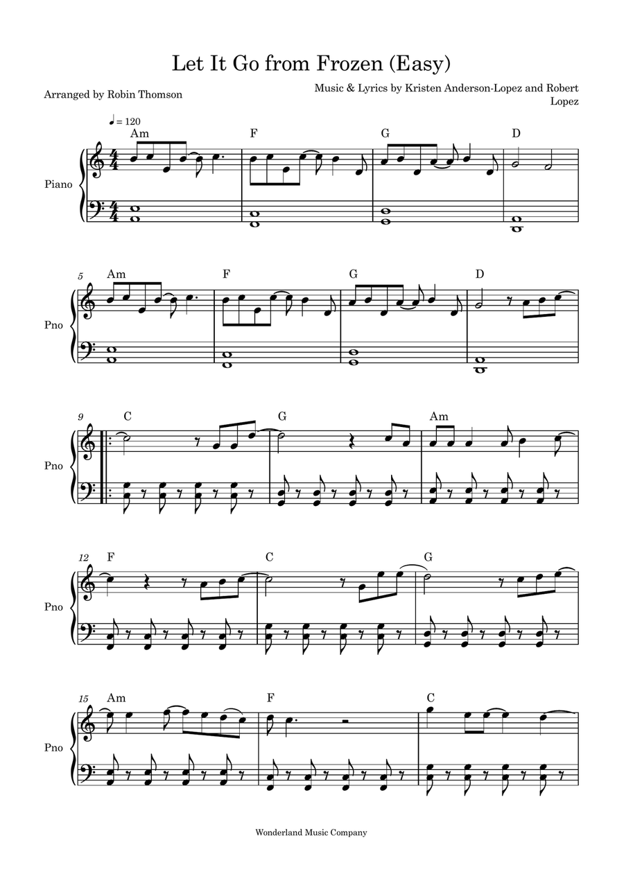 Let It Go from Frozen Easy Piano scores gallery preview page 1