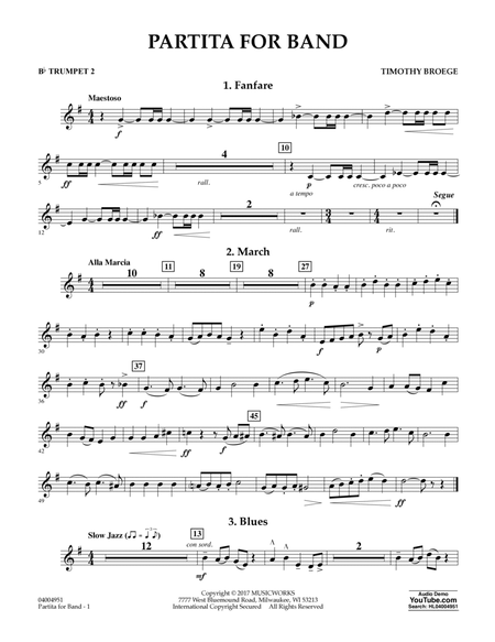 Partita for Band - Bb Trumpet 2