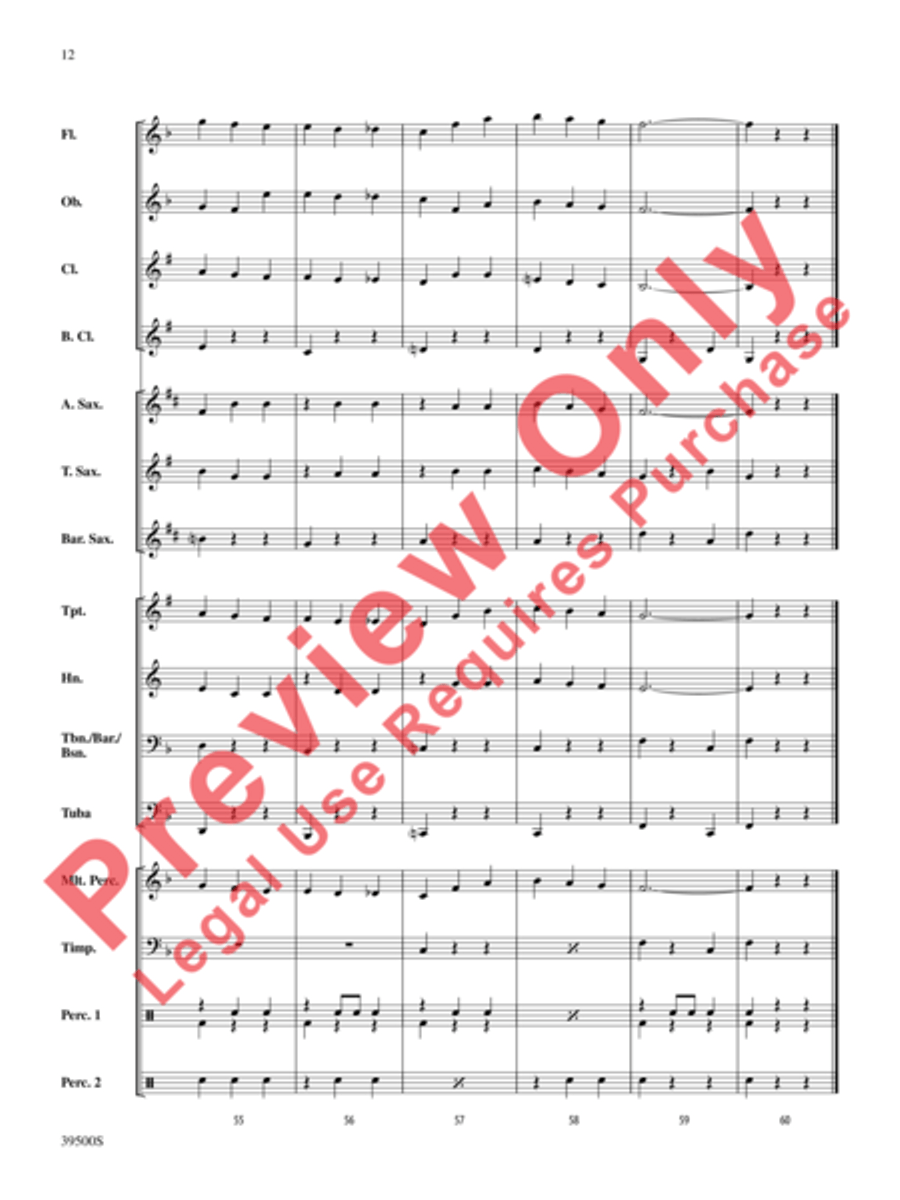 The Beautiful Galatea (from the overture to La belle Galathée) Concert Band scores gallery preview page 13