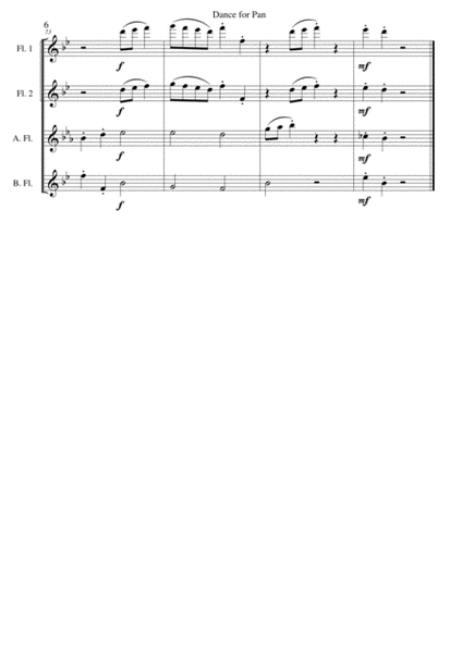 Dance for Pan (Cotillion) for flute quartet image number null