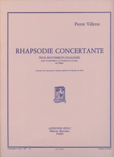 Rhapsodie Concertante Op.46 (double Bass & Piano)