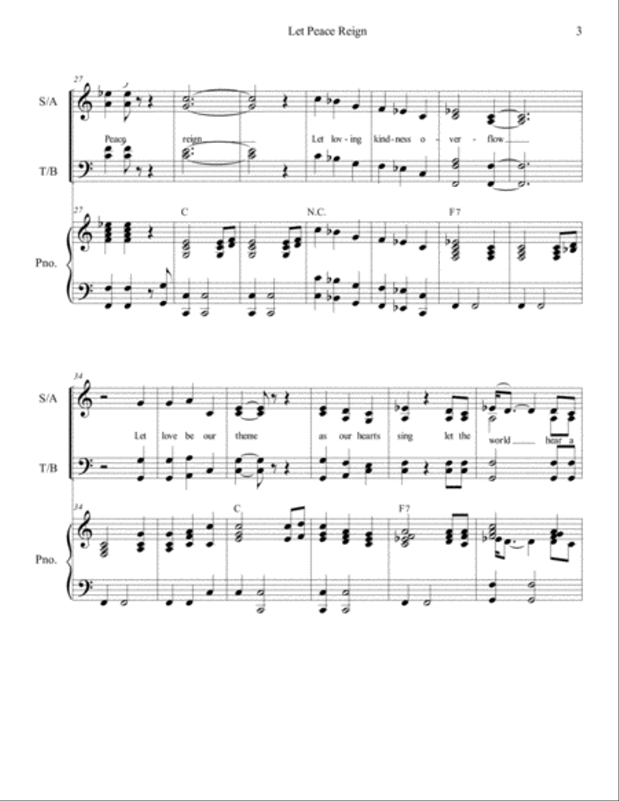 Let Peace Reign Let Peace Reign 4-Part scores gallery preview page 3