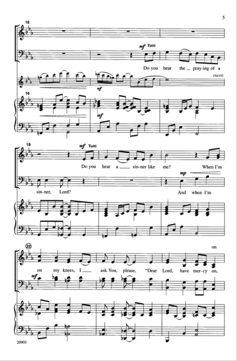 Is There Room for a Sinner? 4-Part scores gallery preview page 5