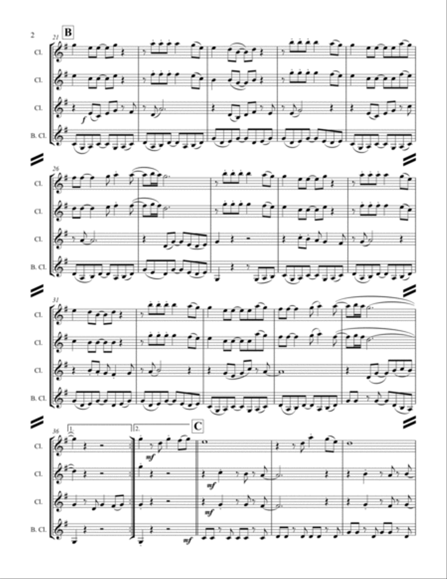 Feliz Navidad Woodwind Ensemble scores gallery preview page 3