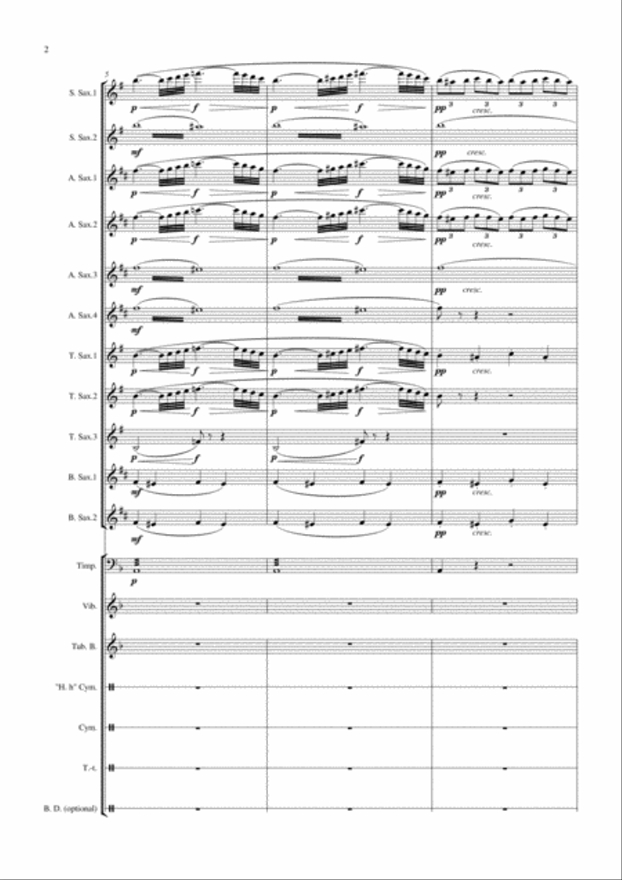 Night on the Bare Mountain arranged for Saxophone Ensemble Score and Parts Woodwind Ensemble scores gallery preview page 3