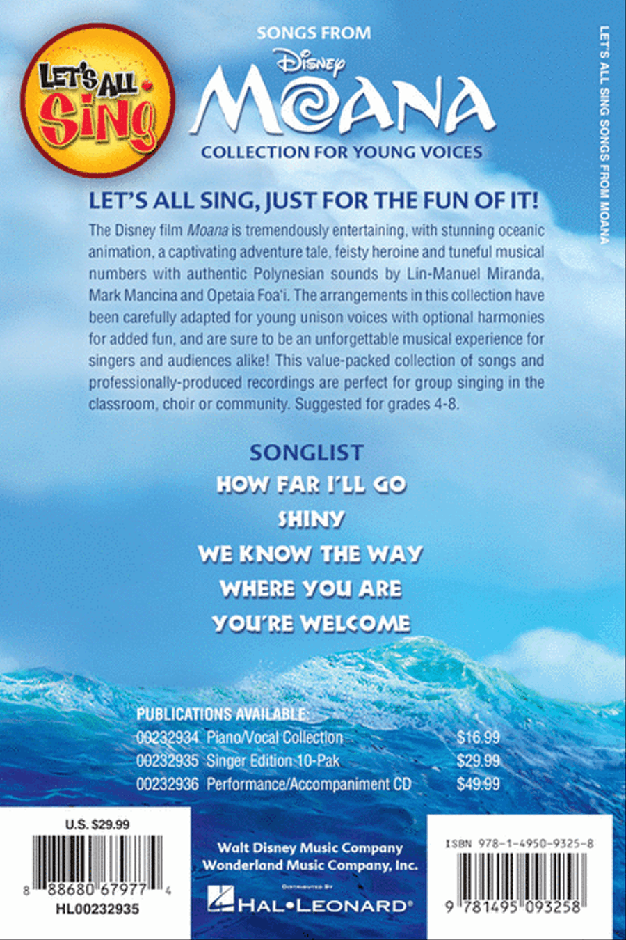 Let's All Sing Songs from MOANA Choir scores gallery preview page 8