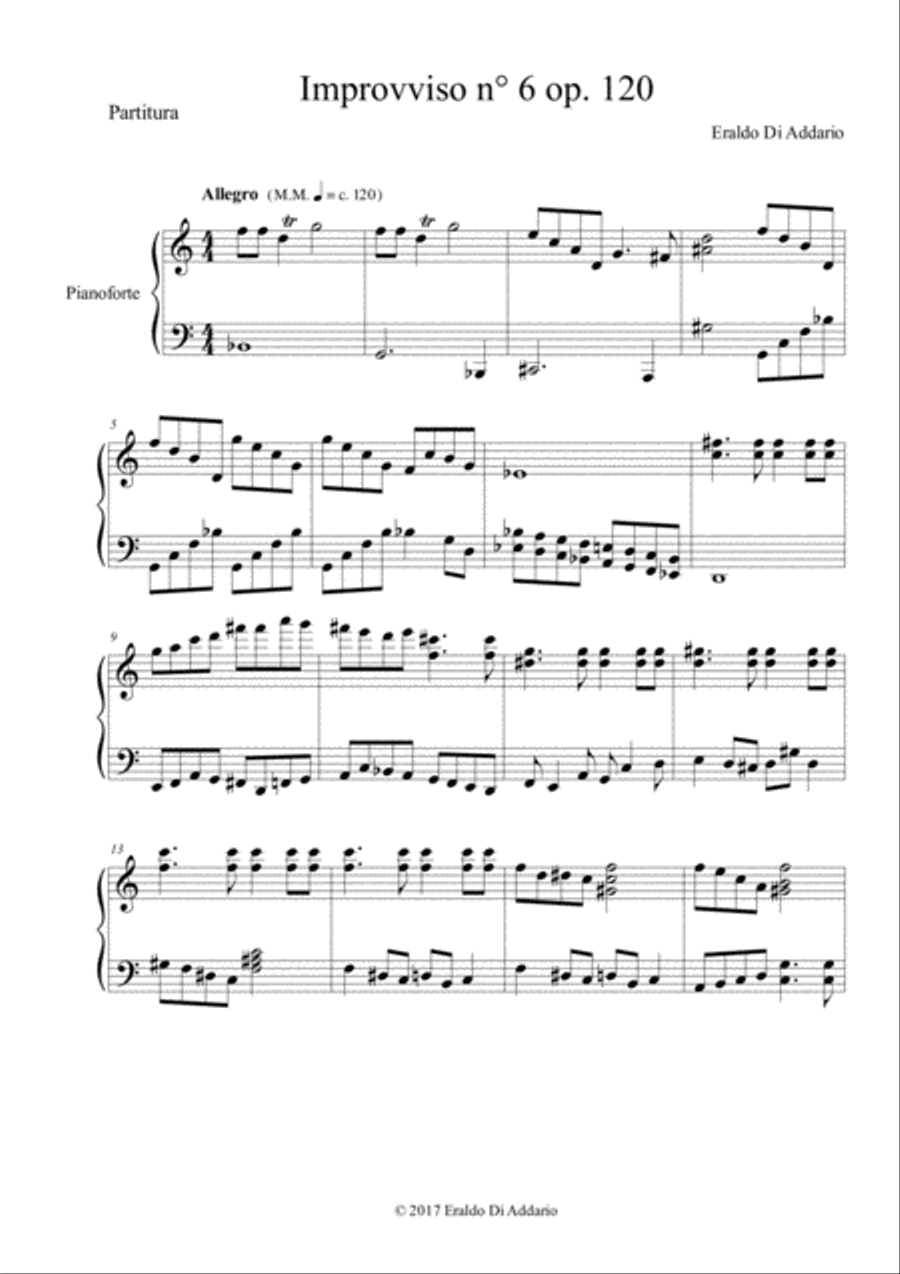 Improvviso n° 6 op. 120 Piano Solo scores gallery preview page 1