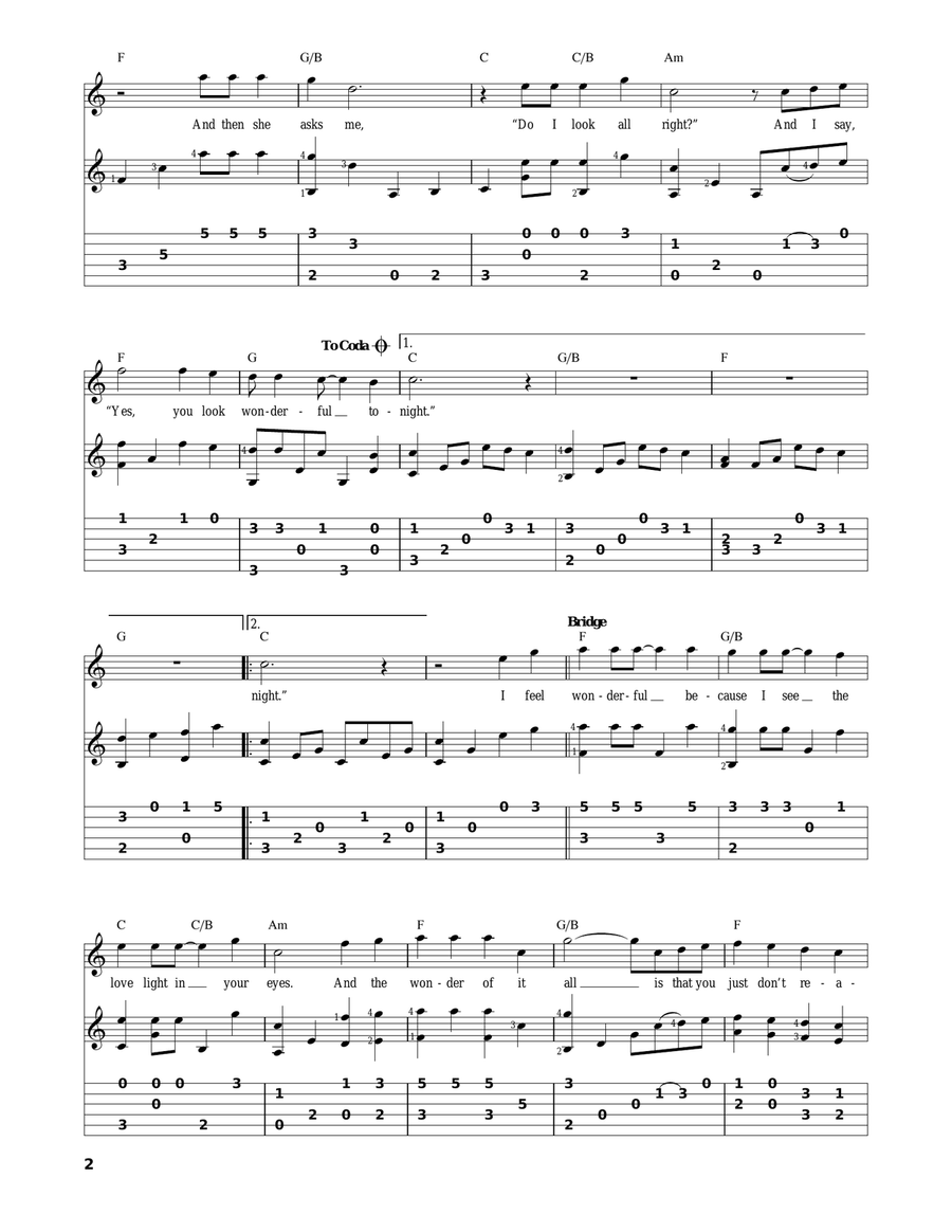 Wonderful Tonight Acoustic Guitar scores gallery preview page 2