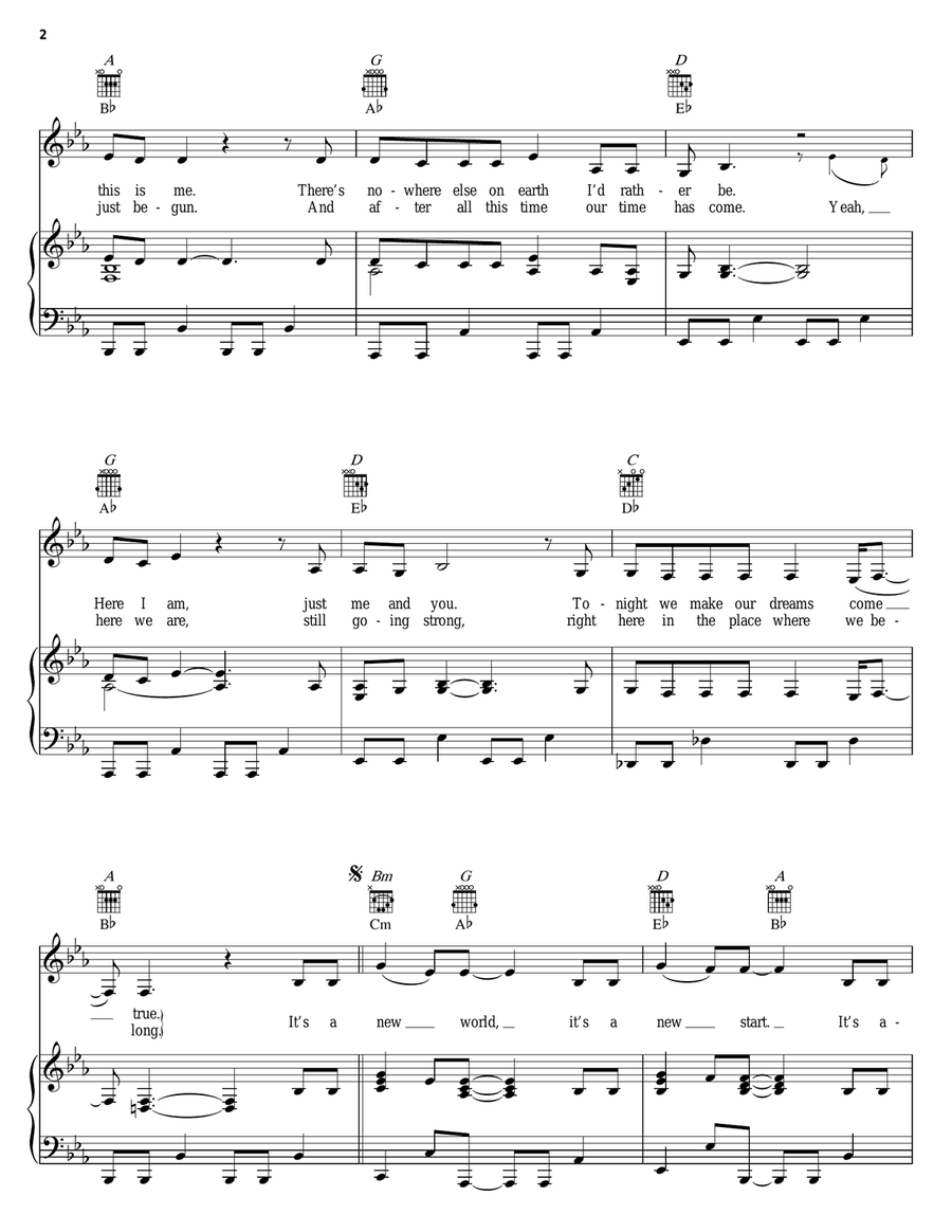Here I Am (End Title) Piano, Vocal, Guitar scores gallery preview page 2