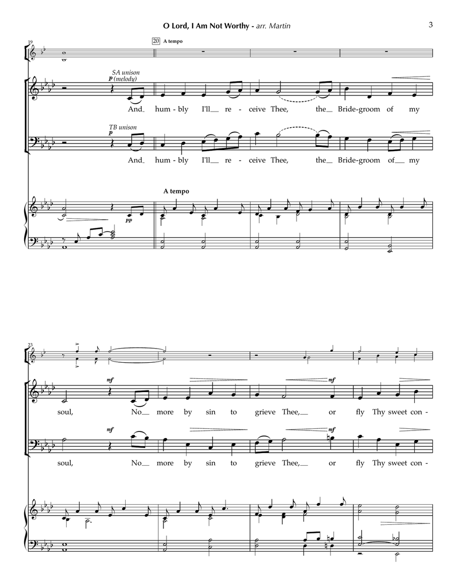 Festive Hymns: O Lord, I Am Not Worthy - NON DIGNUS 4-Part scores gallery preview page 4