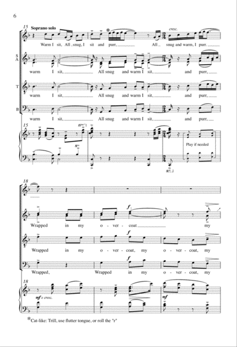 A Cat, A Bird, and Winter Fur 4-Part scores gallery preview page 4