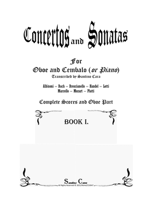 Book cover for 16 Oboe Concertos and Sonatas for Oboe and Cembalo or Piano - Book 1 - Scores and Part