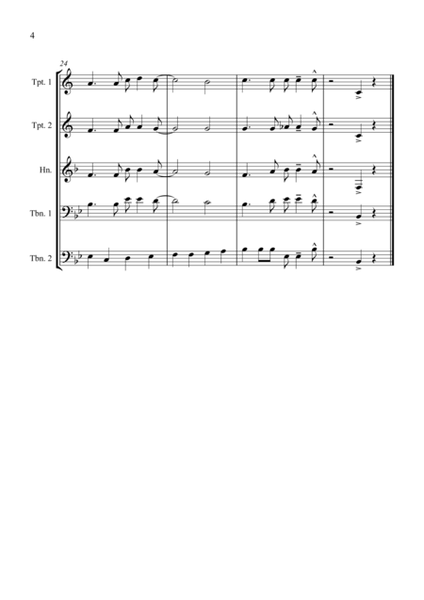 Jazz Carols Collection for Brass Quartet - Set Two: Ding Dong Merrily on High; O Come All Ye Faithful and Once in Royal David's City.