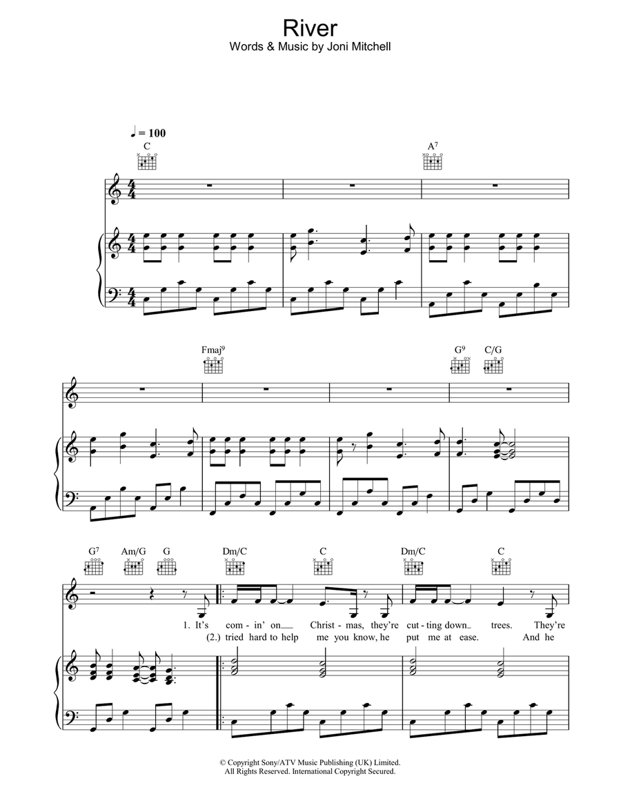 River Acoustic Guitar scores gallery preview page 1