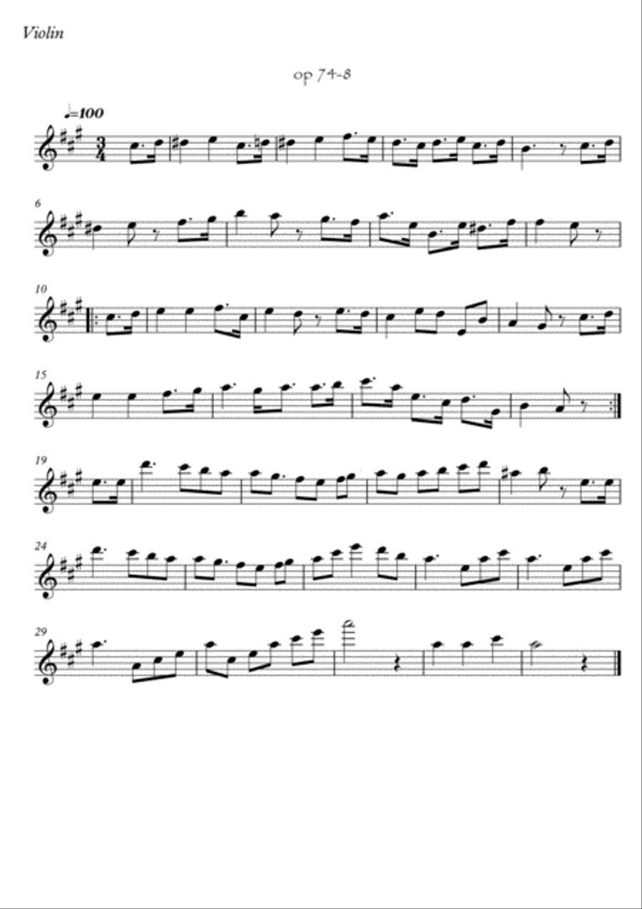 Easy Violin Guitar duets by Giuliani 74-8 String Duet scores gallery preview page 2