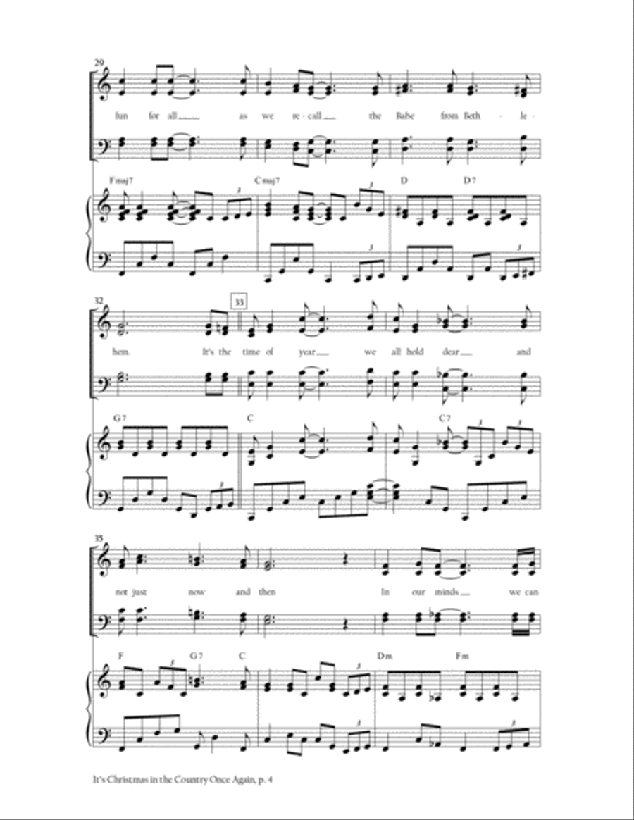 It's Christmas in the Country Once Again 4-Part scores gallery preview page 4