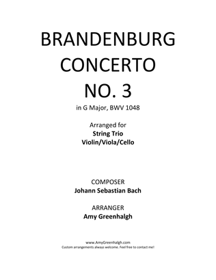 Brandenburg Concerto No. 3 - Bach - String Trio