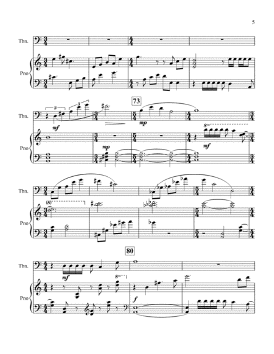 Sonata for Trombone and Piano Piano scores gallery preview page 5