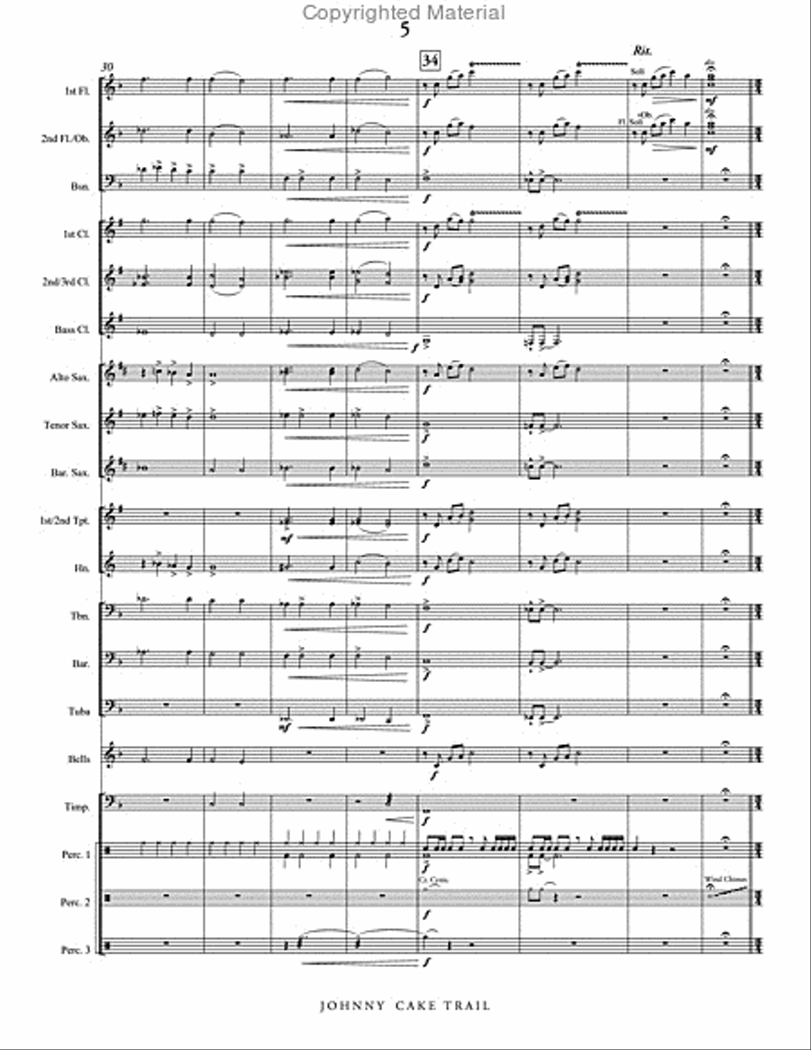 Johnnycake Trail Johnnycake Trail Concert Band scores gallery preview page 6