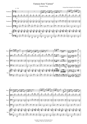 Toreador's Song (fantasia from Carmen) for Trombone Quartet