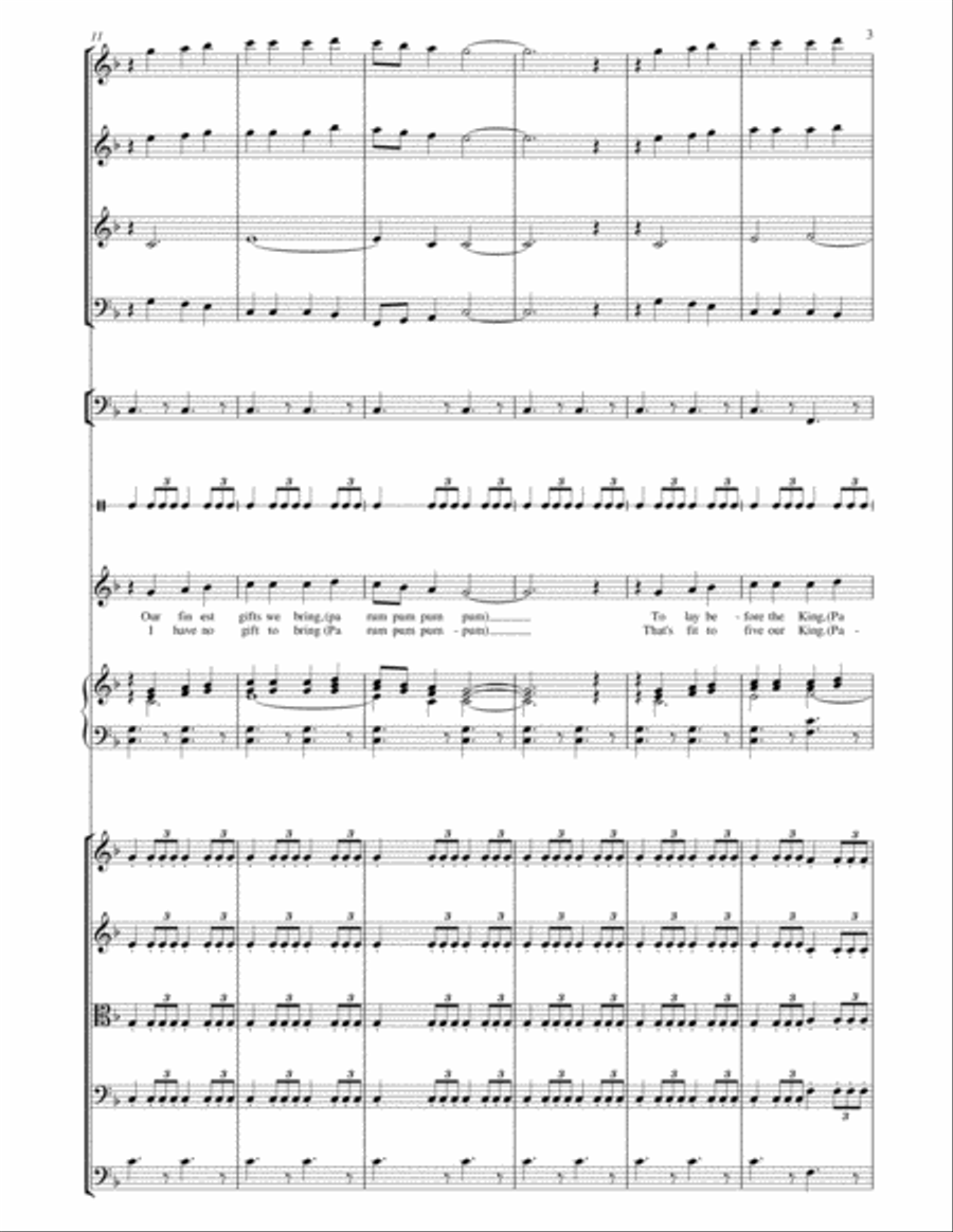 The Little Drummer Boy Chamber Orchestra scores gallery preview page 3