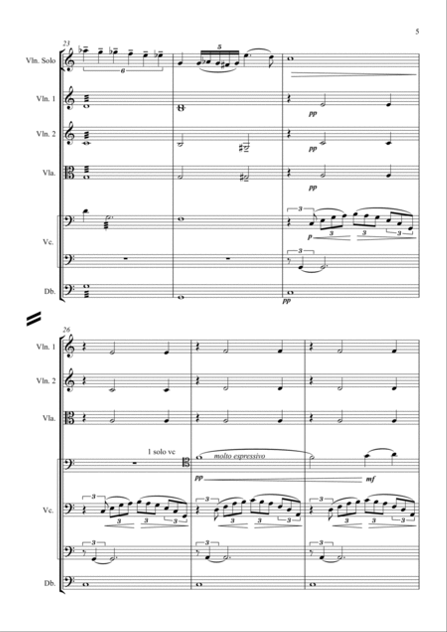 Larghetto, for Solo Violin and Strings (Standard Arrangement)