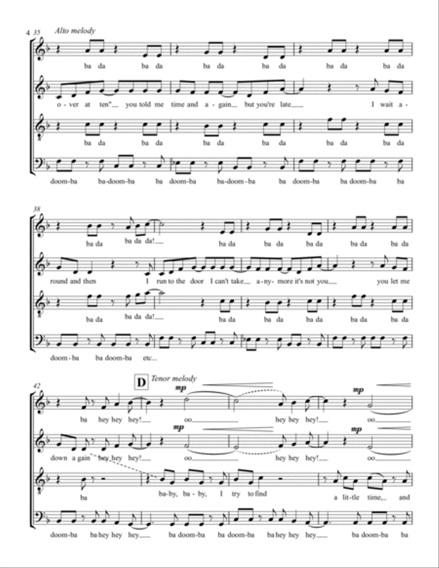 Build Me Up, Buttercup 4-Part scores gallery preview page 4