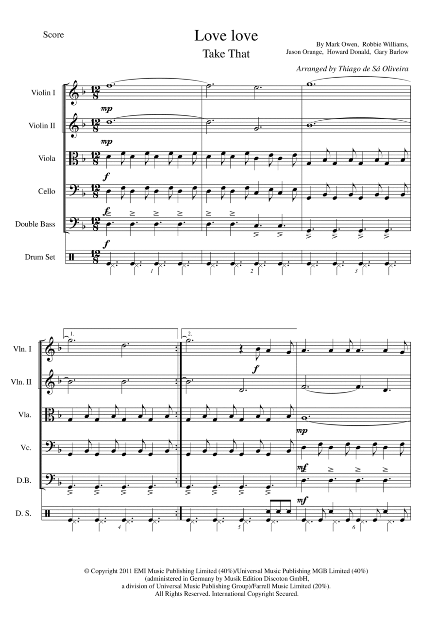 Love Love String Quintet scores gallery preview page 1