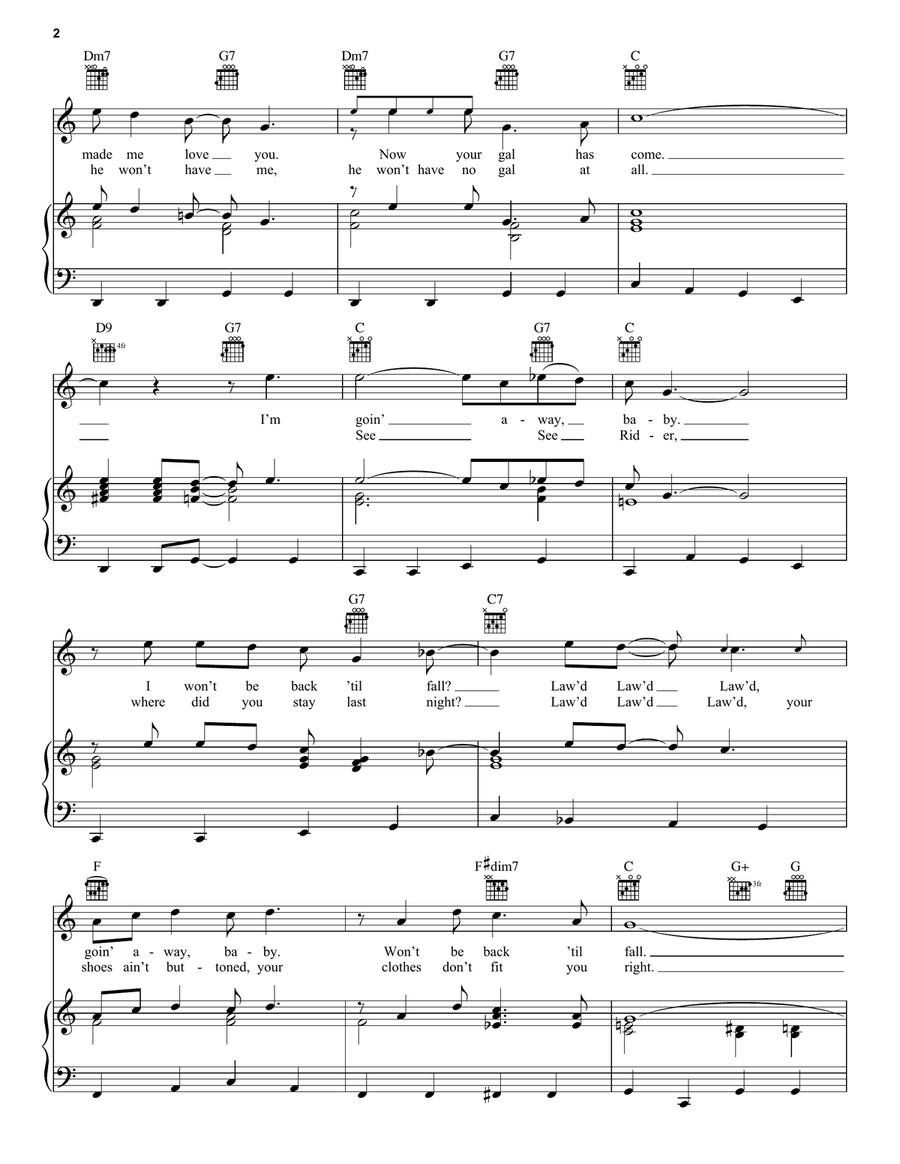 See See Rider See See Rider Piano, Vocal, Guitar scores gallery preview page 2