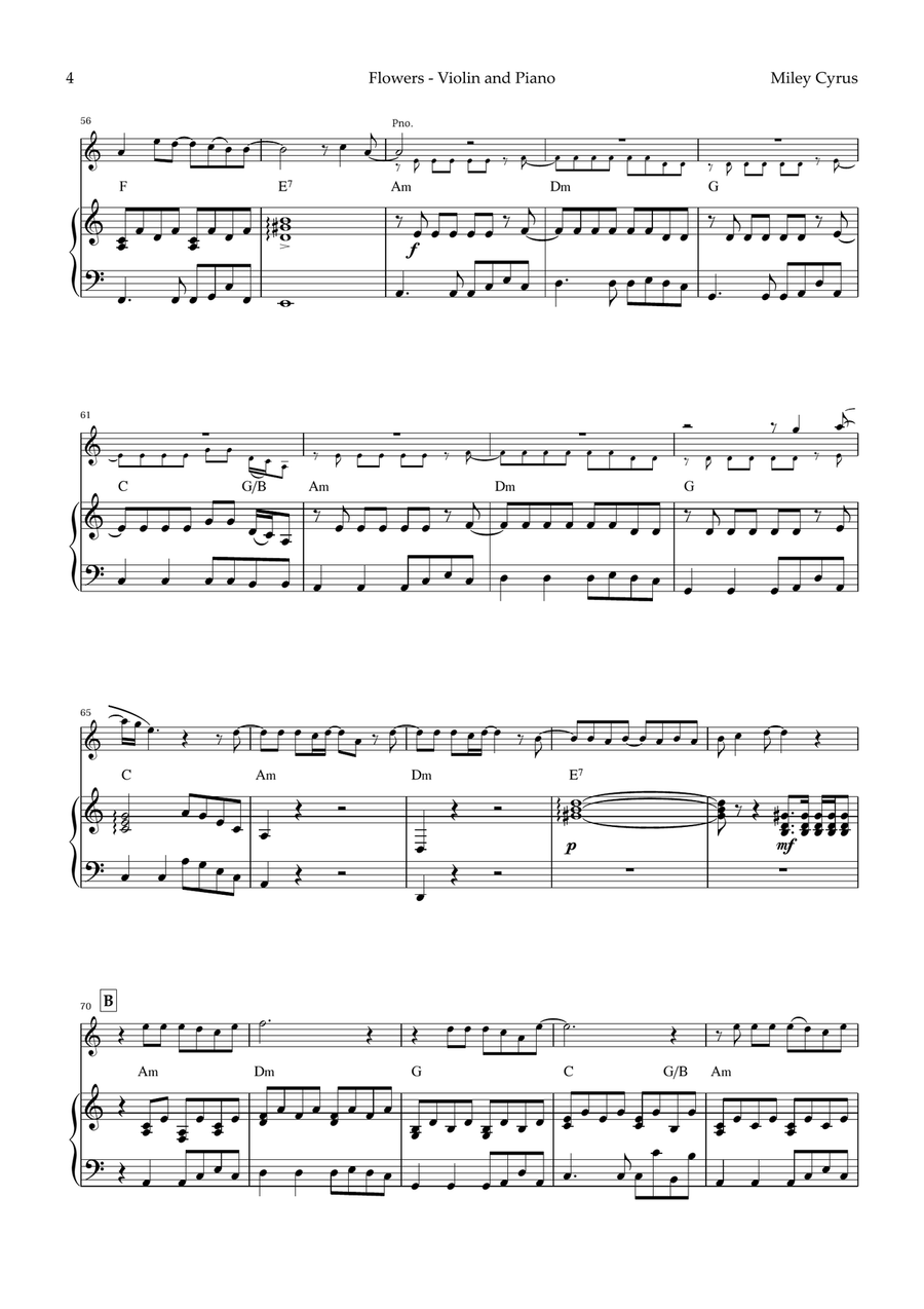Flowers Violin Solo scores gallery preview page 4