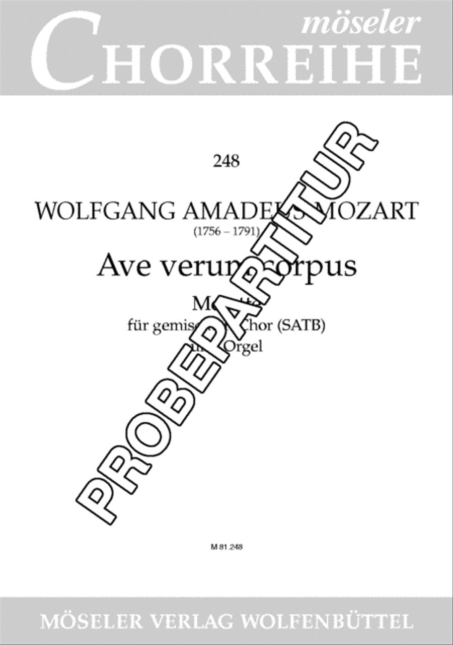 Ave verum corpus KV 618 4-Part scores gallery preview page 2