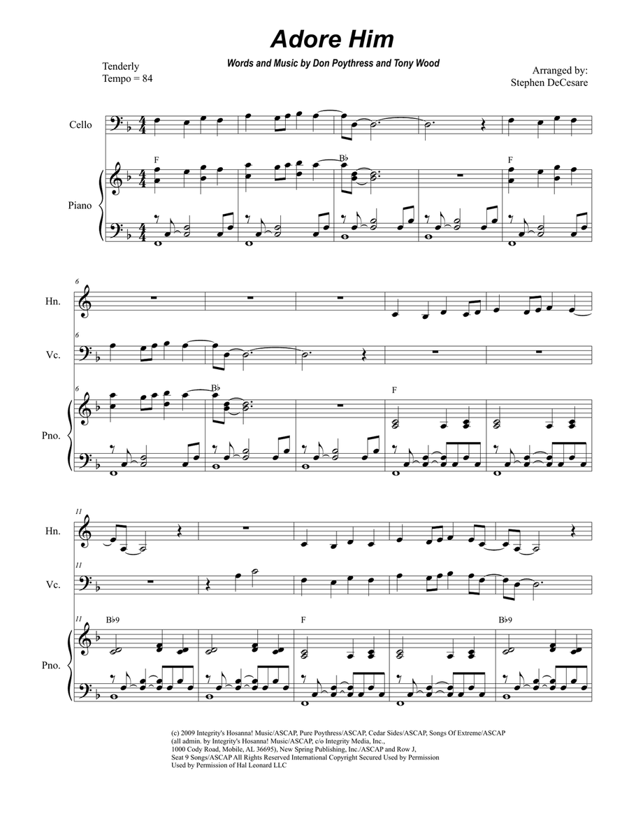 Adore Him Adore Him Brass Duet scores gallery preview page 1