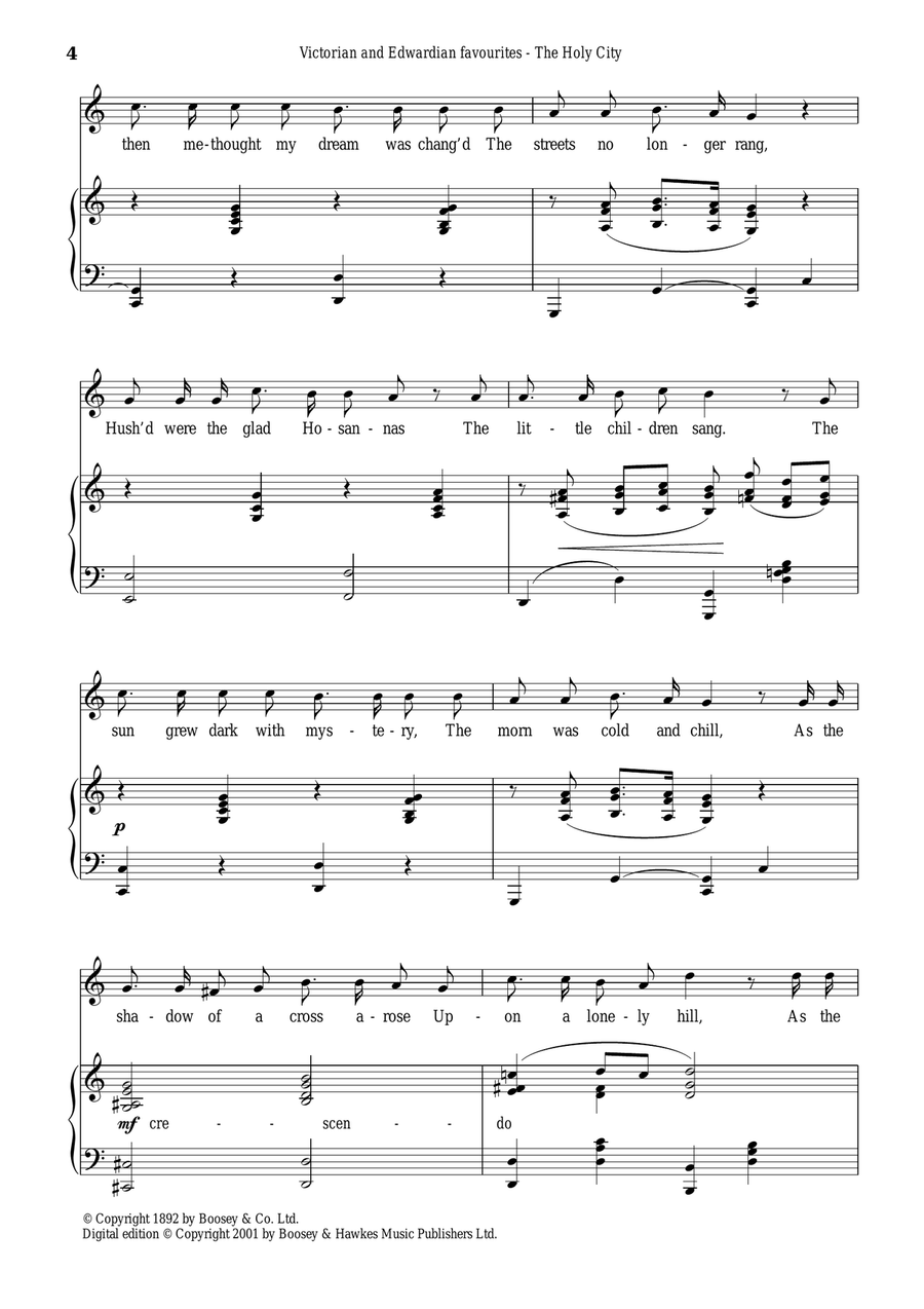 The Holy City Piano, Vocal scores gallery preview page 4