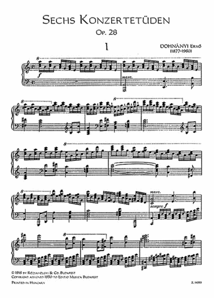 6 Concert Etudes, Op.28 - Volume 1