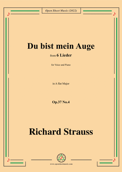 Richard Strauss-Du bist mein Auge,in A flat Major,Op.37 No.4 image number null