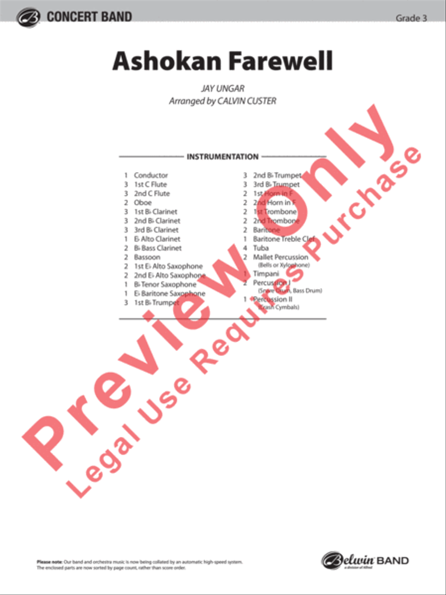 Ashokan Farewell (from The Civil War) Concert Band scores gallery preview page 2