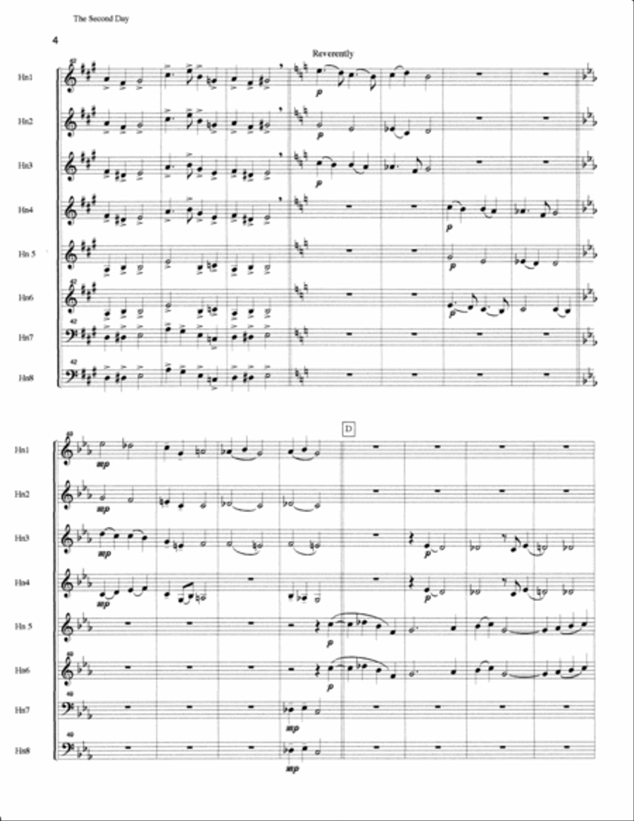 The Second Day for French Horn Octet Brass Ensemble scores gallery preview page 4