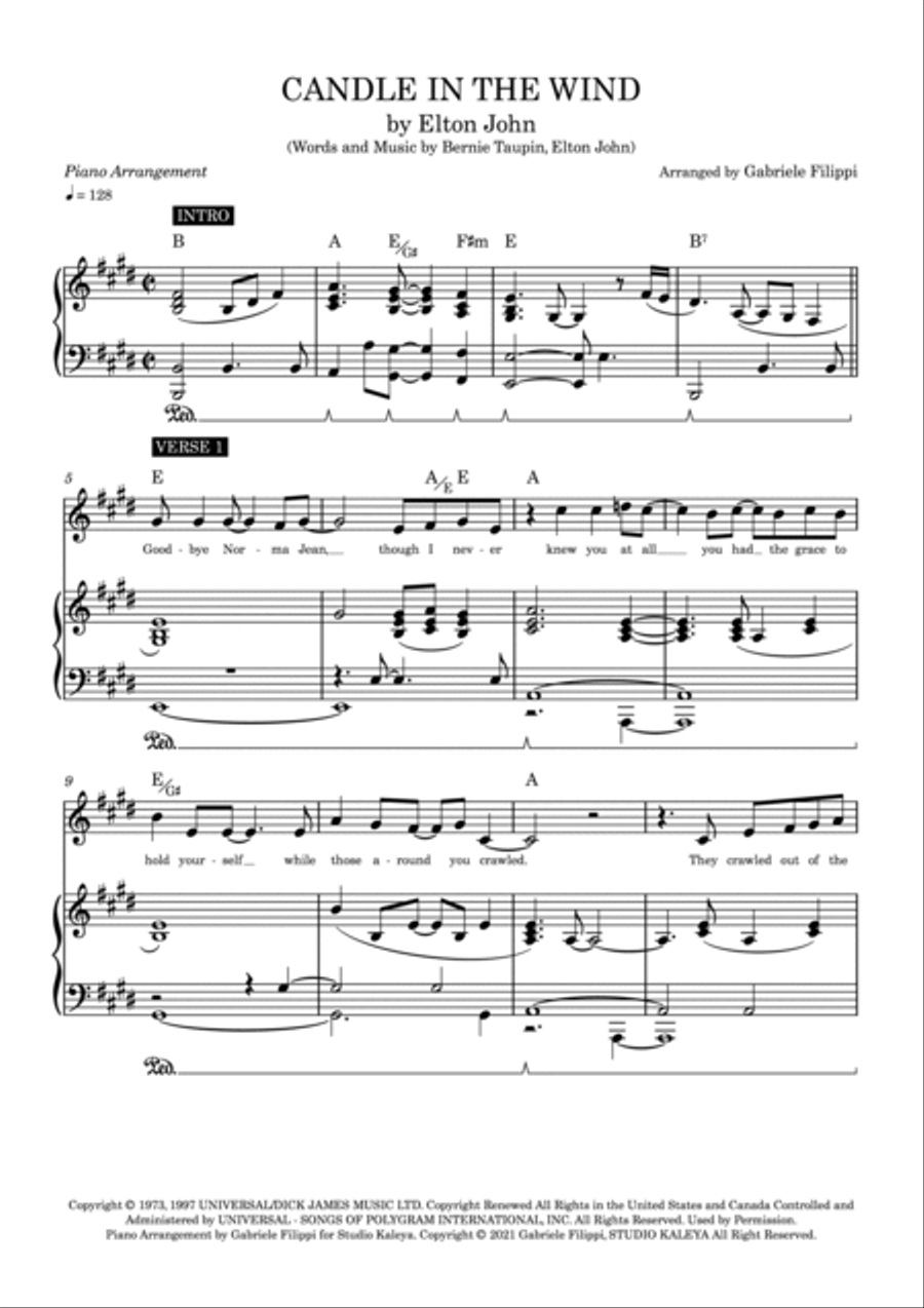 Candle In The Wind Voice scores gallery preview page 3