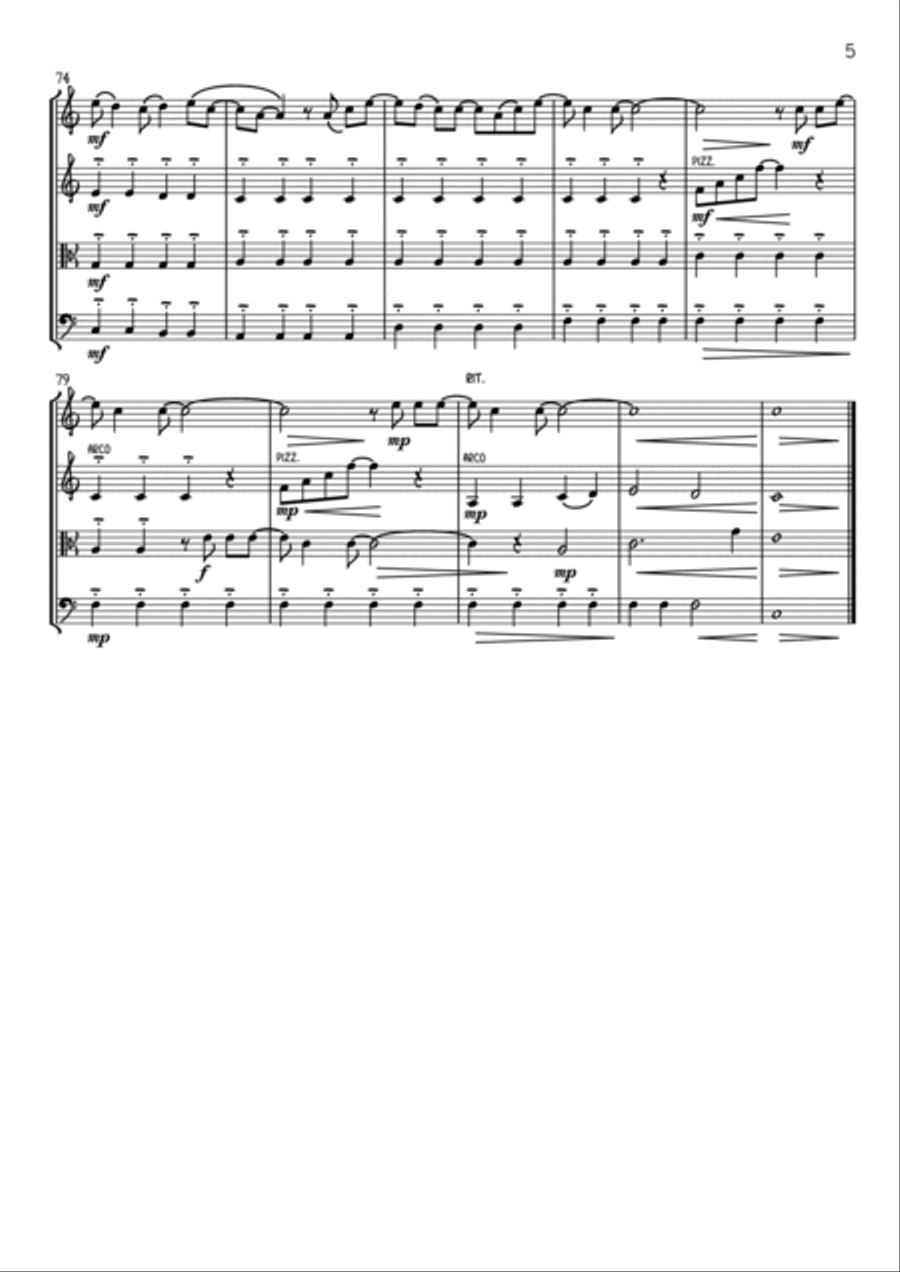 Half The World Away Half The World Away String Quartet scores gallery preview page 5