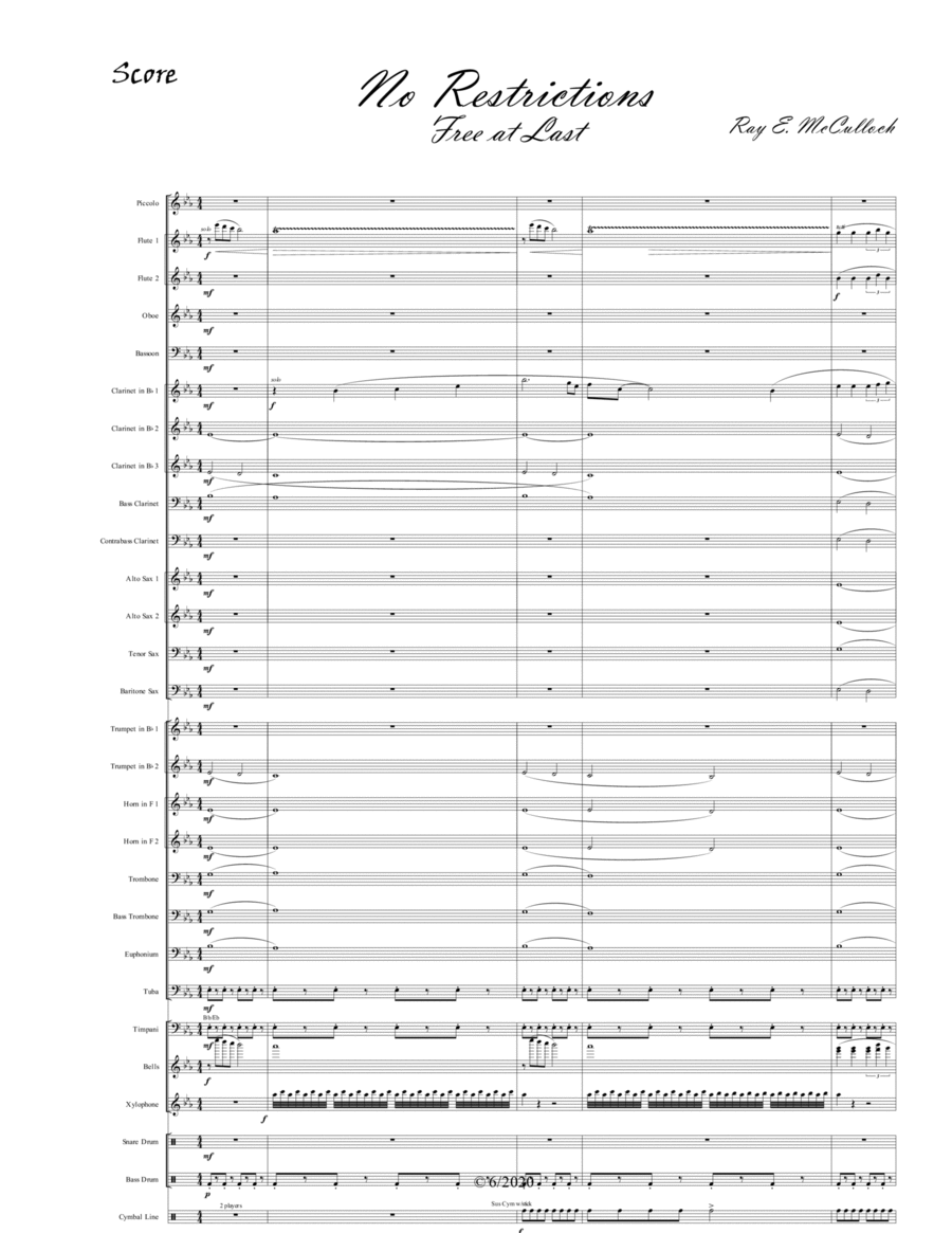 No Restrictions Concert Band scores gallery preview page 1