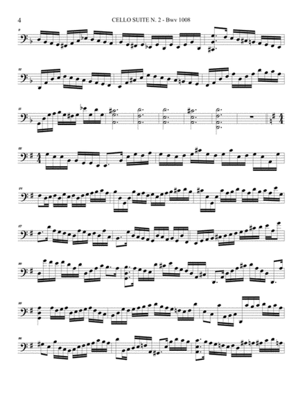 CELLO SUITE N. 2 - Bwv 1008 - Prelude, Allemande, Courent, Sarabande, Minuetto, Giga image number null
