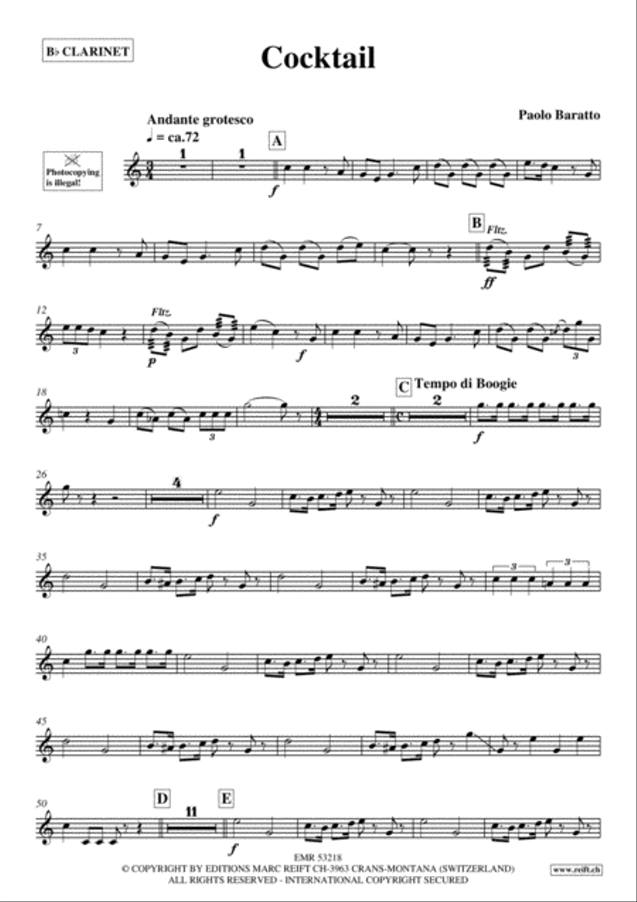 Cocktail Clarinet Solo scores gallery preview page 2