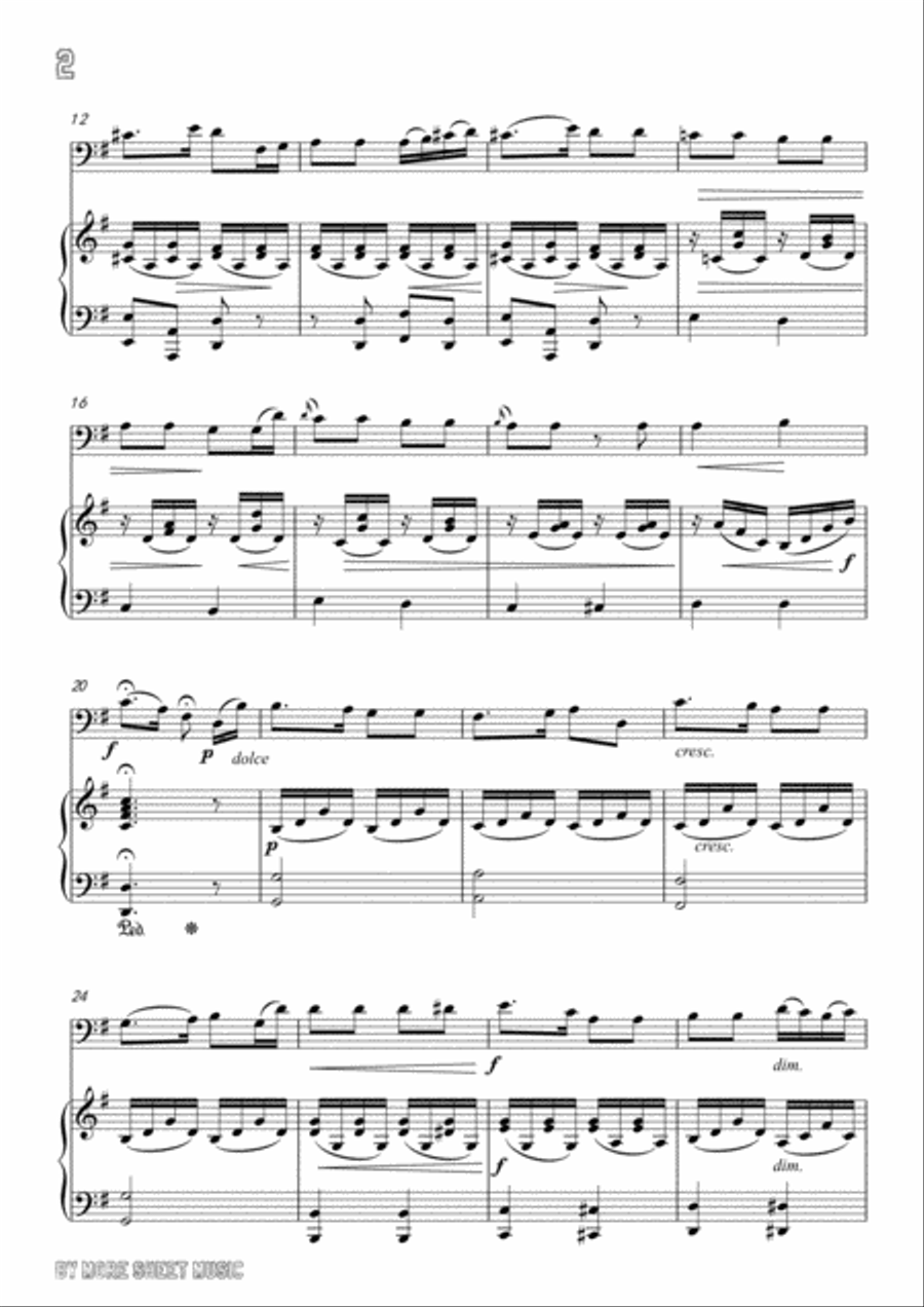Beethoven-Ich liebe dich,for Cello and Piano Voice scores gallery preview page 4