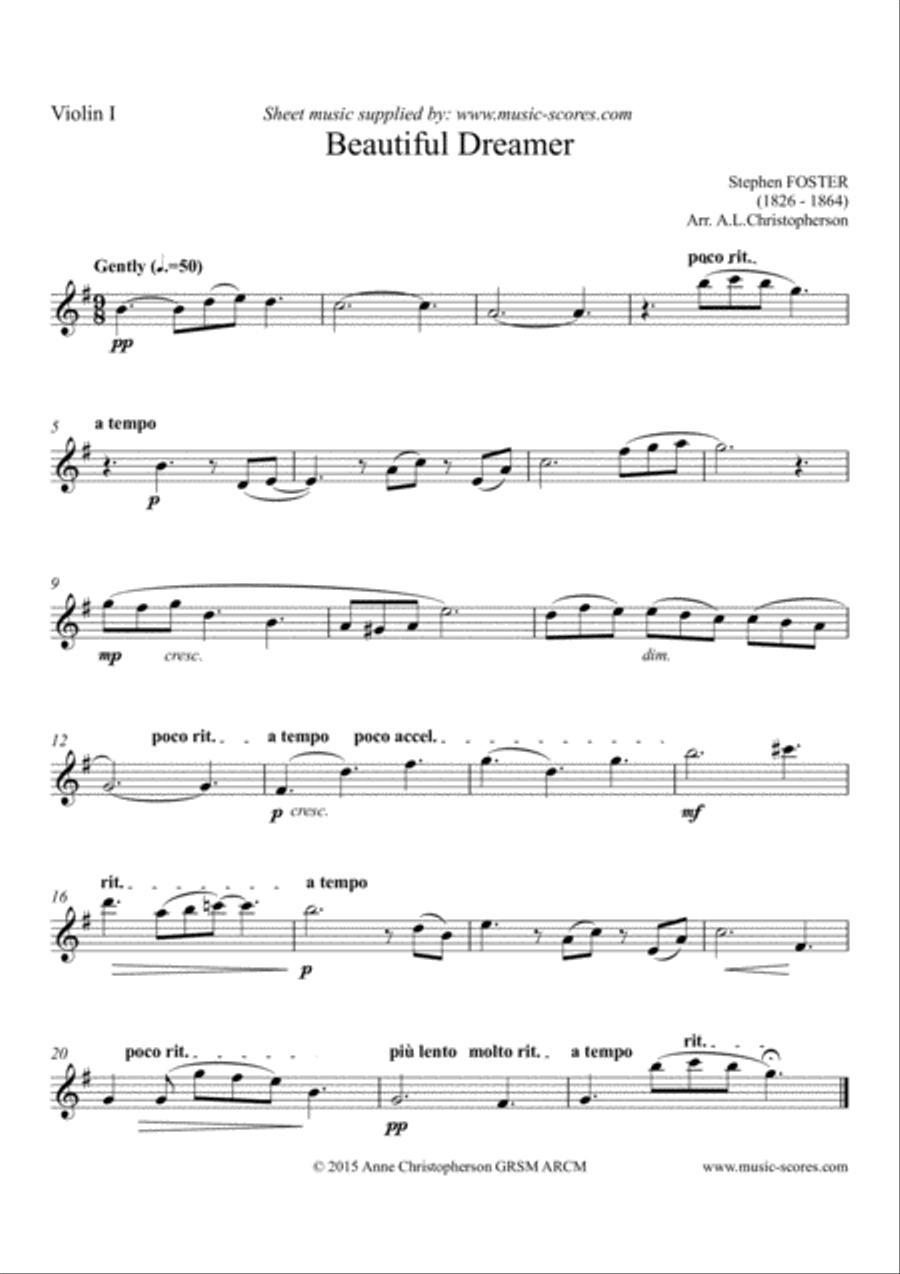 Beautiful Dreamer - String Quartet String Quartet scores gallery preview page 3